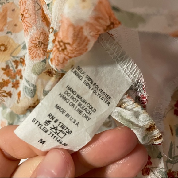 Altar’s State Amora Floral Puff Sleeve Tie Crop Top - Picture 5 of 6